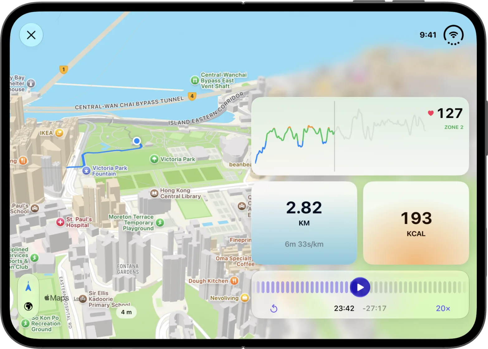 Replay on iPhone Duo, open in landscape