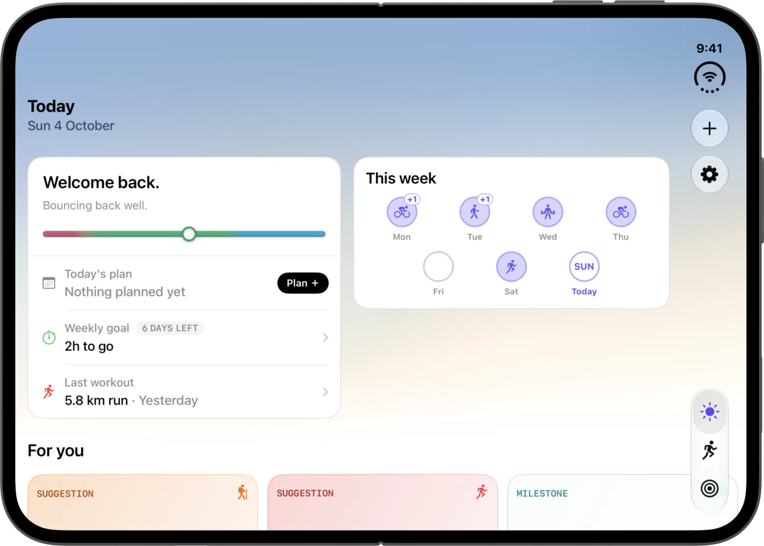 Today on iPhone Duo, open in landscape