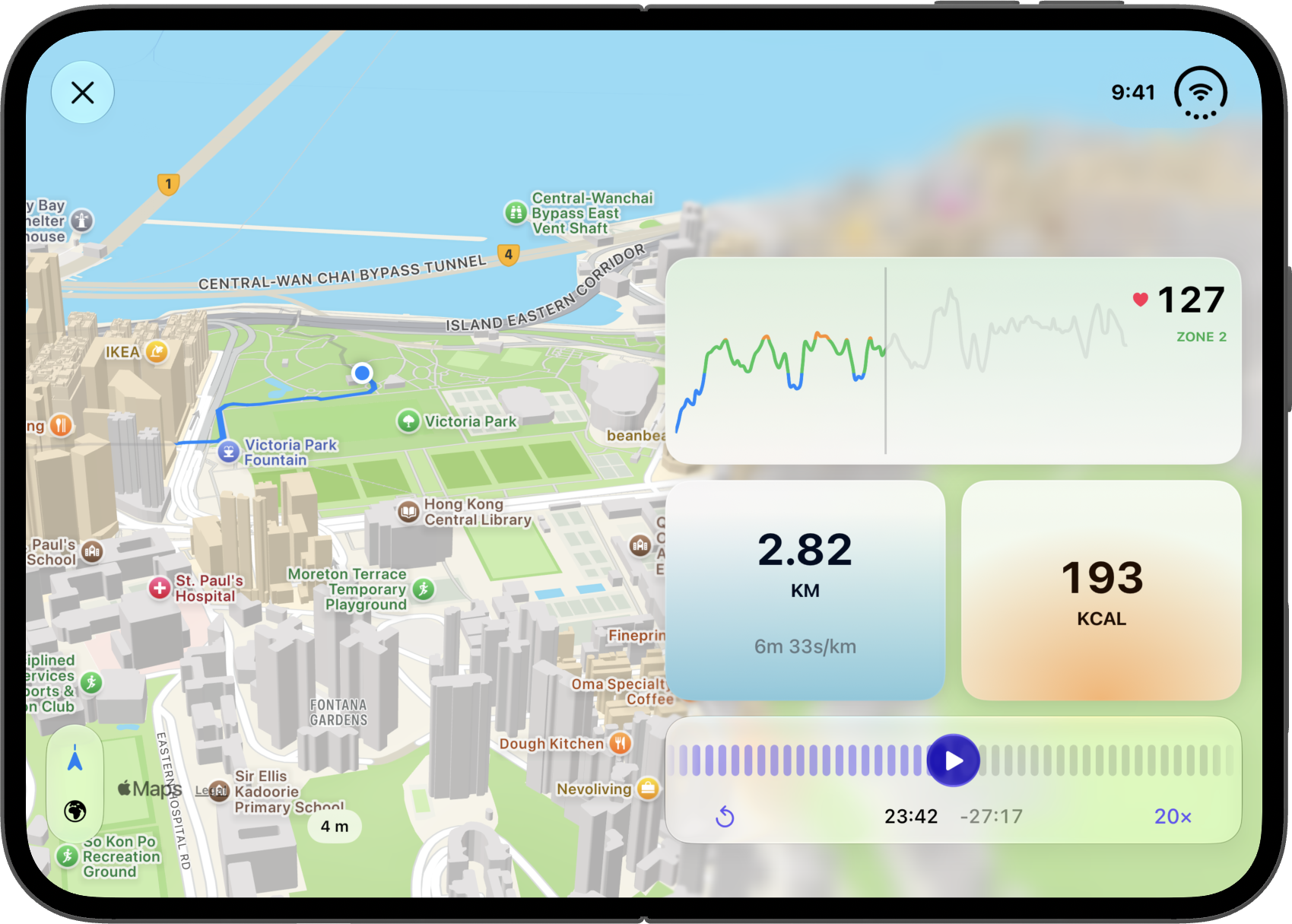 Replay on iPhone Duo, open in landscape